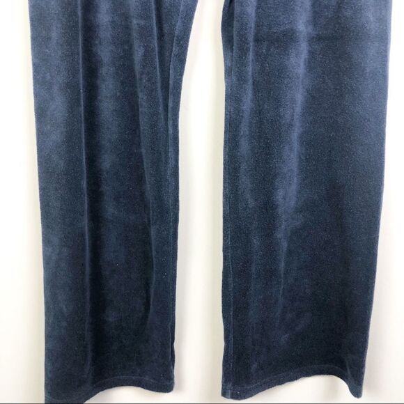 JUICY COUTURE | Y2K Style Navy Blue Terry Cloth Drawstring Pants Women’s Size L - Picture 7 of 11